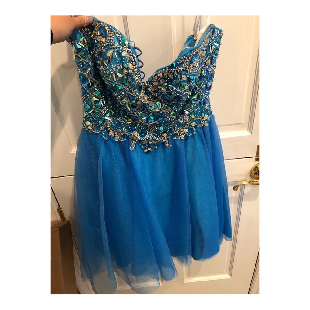 Blue Strapless Dress